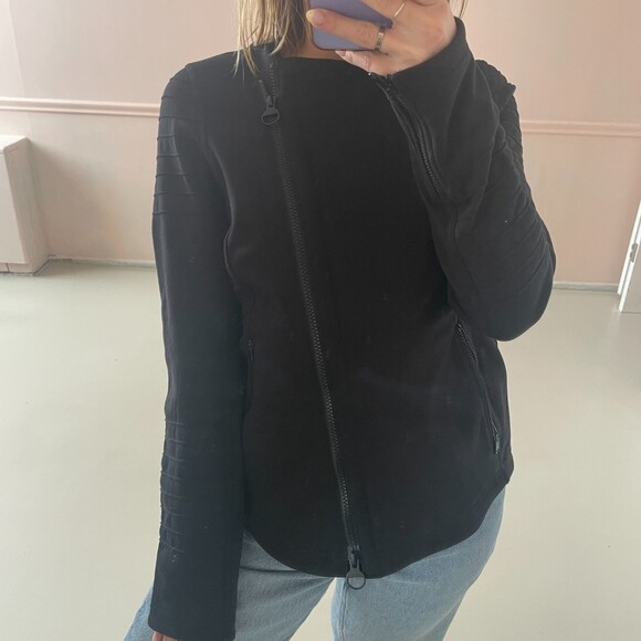 Athleta Full Zip Moto Jacket Black Small - Picture 8 of 11